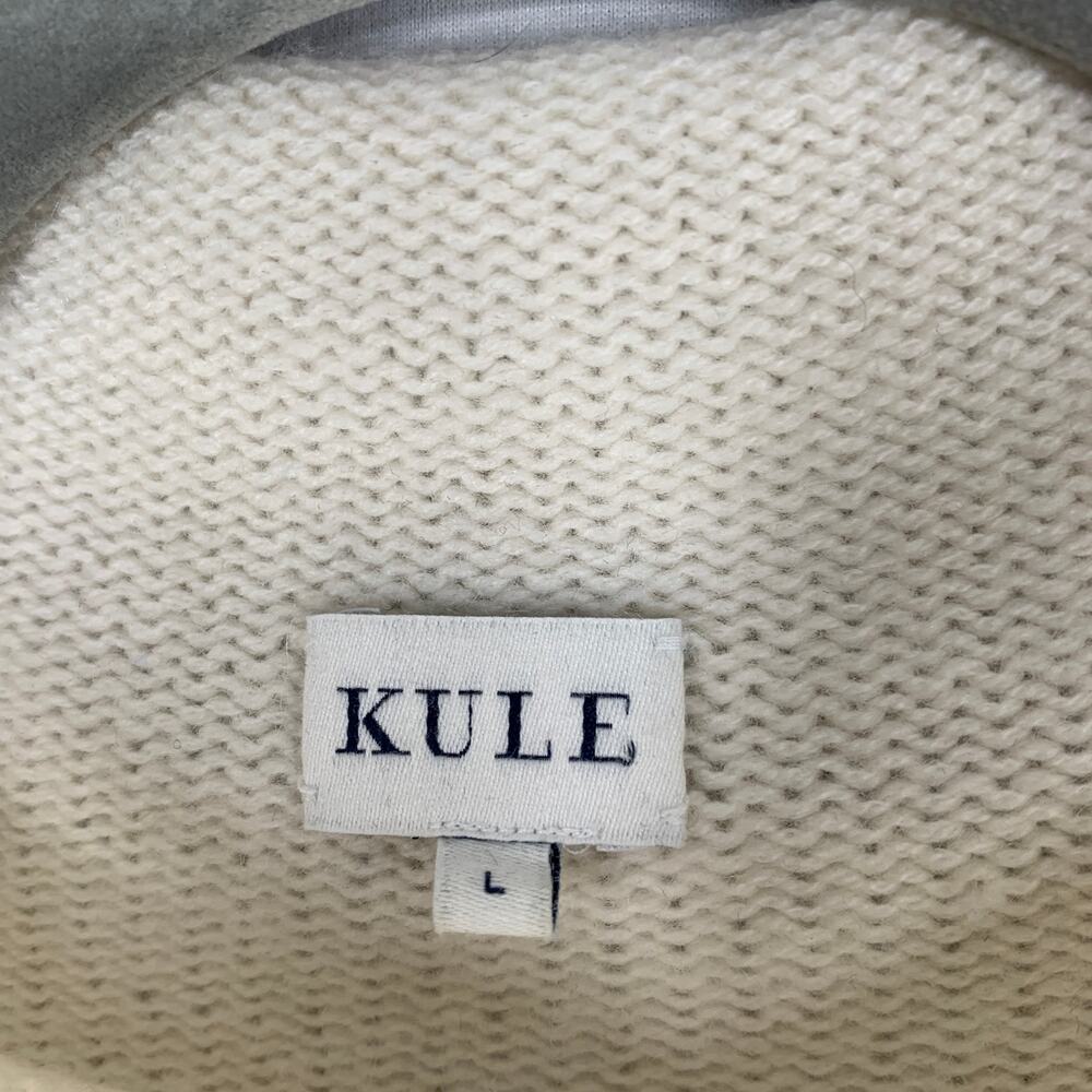 KULE Cream and Blue Striped Cashmere-blend Turtleneck Sweater. Sz L - Picture 8 of 16